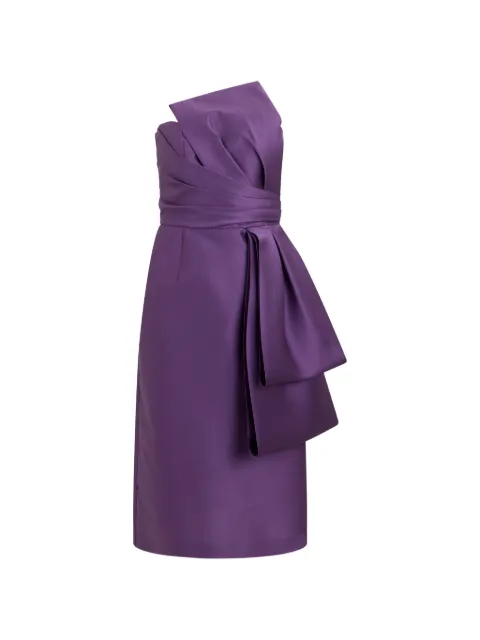 Alberta Ferretti bow-detail asymmetric midi dress Purple A04396625