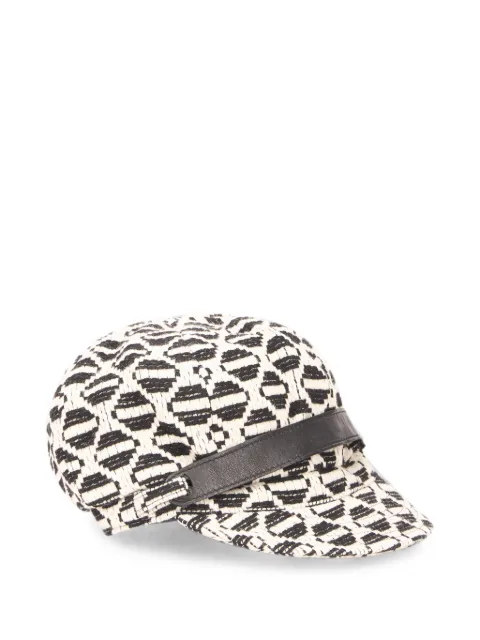 Alberta Ferretti patterned leather-trim cap Neutrals A36016646