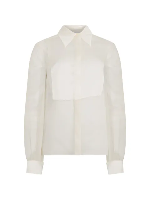 Alberta Ferretti bib-detail silk shirt White A02216614