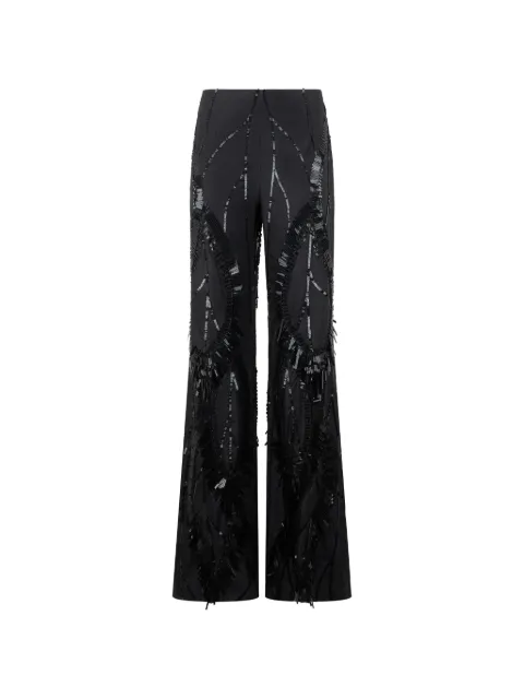 Alberta Ferretti sequin-embellished palazzo pants Black A03315186