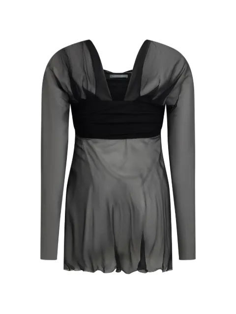 Alberta Ferretti V-neck sheer blouse Black A02015114