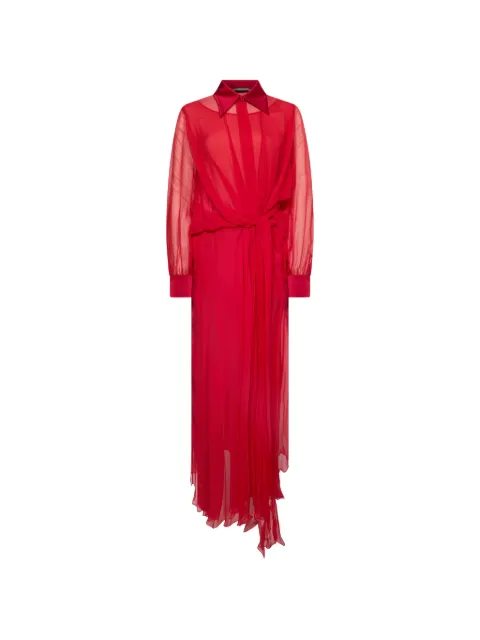 Alberta Ferretti knot-detail silk maxi dress Red A04205114