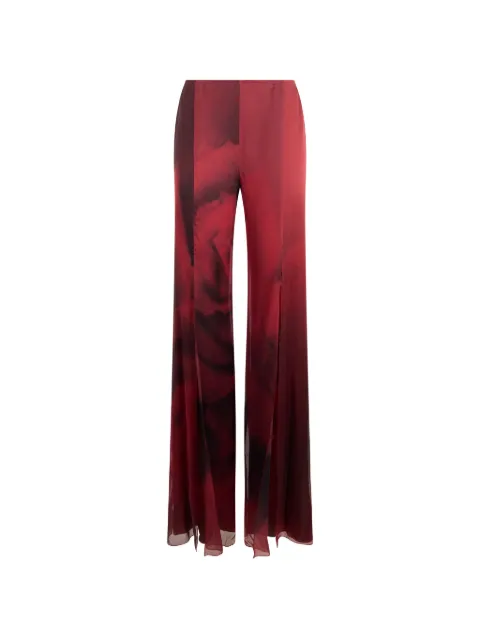 Alberta Ferretti gradient-effect silk palazzo pants Red A03185152
