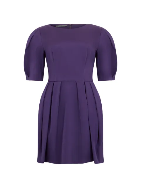 Alberta Ferretti balloon-sleeve pleated mini dress Purple A04485120