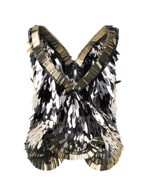 Alberta Ferretti sequin-embellished blouse Black A02155174