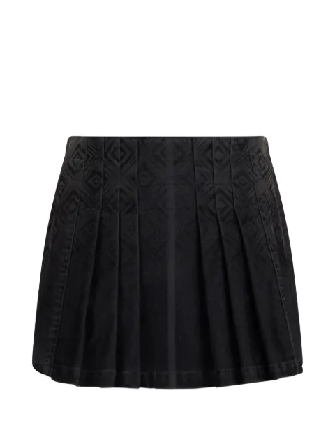 Alberta Ferretti diamond-print pleated mini skirt Black A01106678