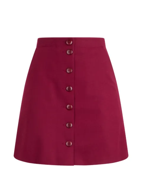Alberta Ferretti button-up pleated-panel skirt Red A01035123