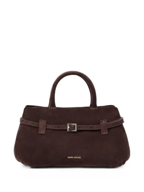 Manu Atelier 25 Le Cambon buckle-detail tote bag Brown 2024377SUEDB