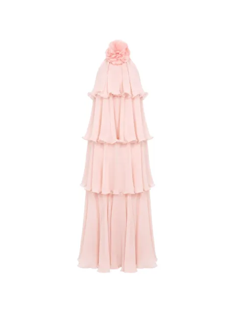 DiveDivine Lolita floral-detail ruffled maxi dress Pink ABITOLOLITA