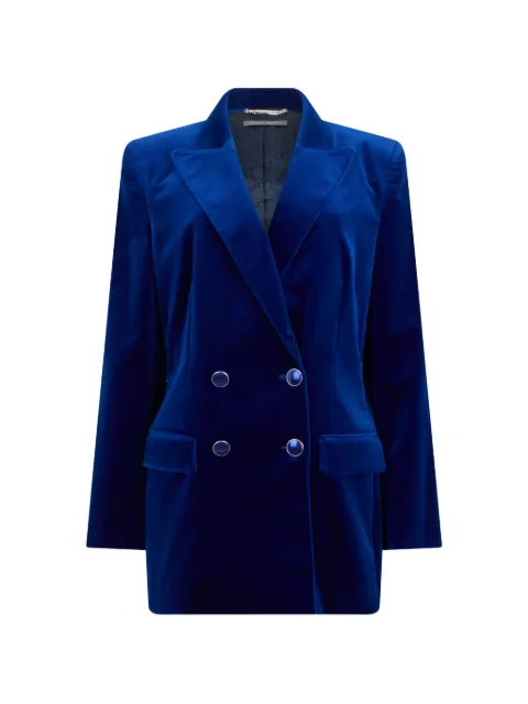 Alberta Ferretti double-breasted velvet blazer Blue A05175135