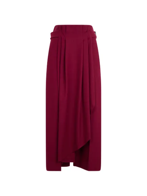 Alberta Ferretti belted pleated maxi skirt Red A01045123