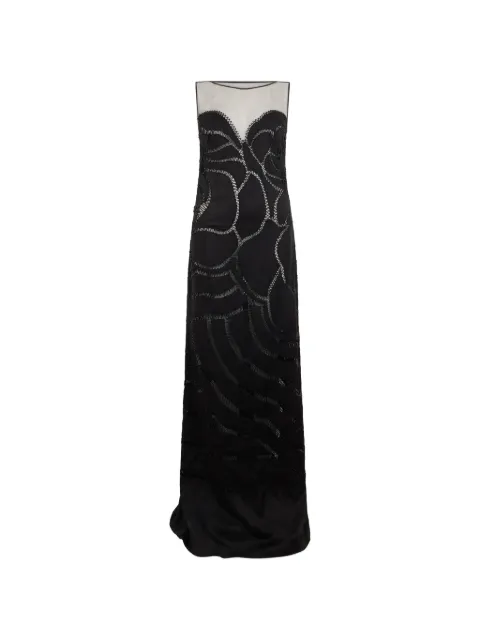 Alberta Ferretti embroidered sleeveless gown Black A04235157