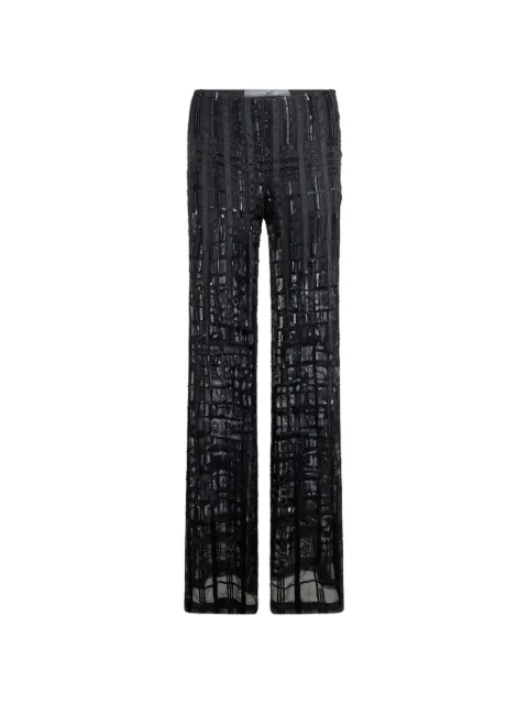 Alberta Ferretti bead-embellishment silk trousers Black A03376645