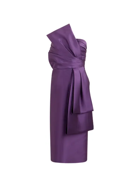 Alberta Ferretti asymmetrical draped midi dress Purple A04396625