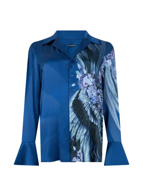 Alberta Ferretti floral-print flared-cuff shirt Blue A02075140