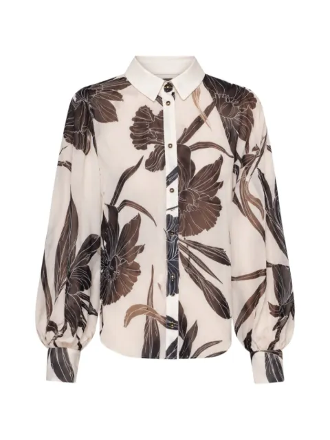 DiveDivine Nora floral-print puff-sleeve shirt Neutrals CAMICIENORA