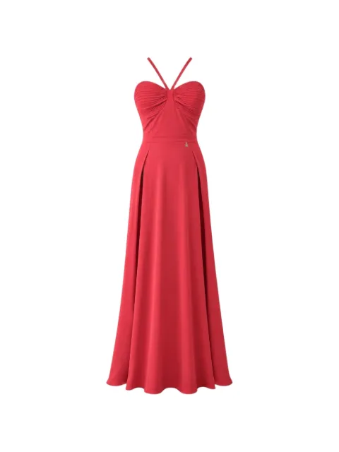 DiveDivine Flora draped-bodice side-slit maxi dress Red ABITOFLORA