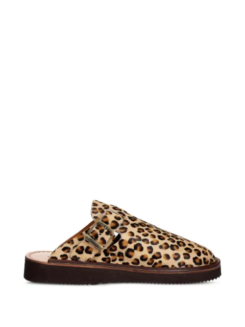 Fracap leopard-print buckled mules Neutrals S100