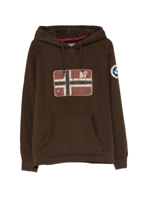 Napapijri patchwork logo-patch hoodie Brown NP0A8BBQWT31