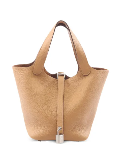Hermès Pre-Owned 2025 Clemence Picotin Lock 18 handbag Brown 59MV73G6C9WNRP0G