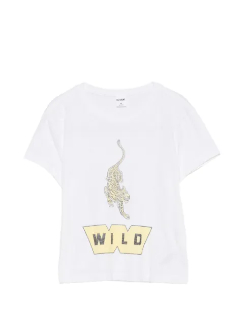 RE/DONE leopard-print graphic-print T-shirt White 02402WBXT011