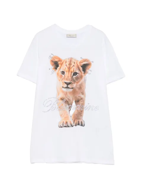 Blumarine lion-print crystal-embellished T-shirt White RF6112JS923