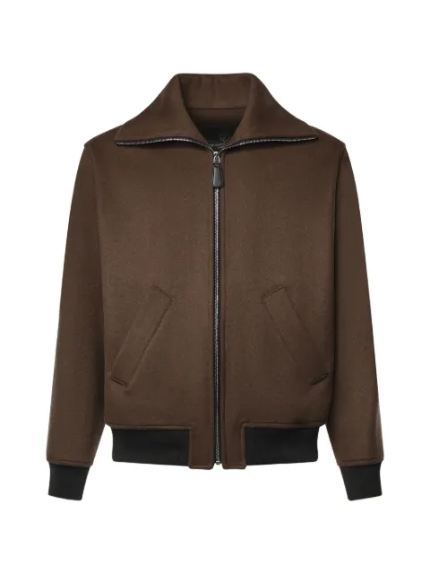 Giuliano Galiano Trudy zip-up bomber jacket Brown TRUDYMORO