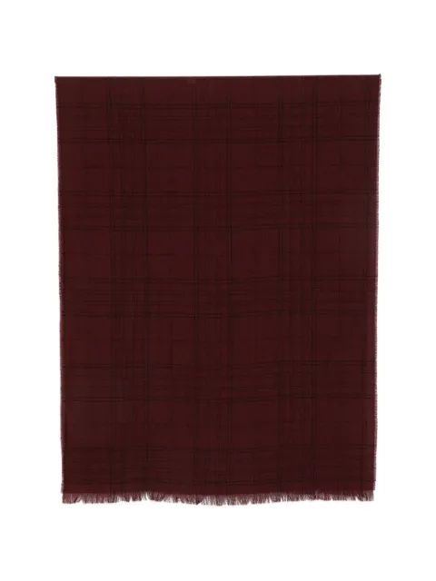 Destin check-pattern frayed-edge scarf Red LABSTOVERPO