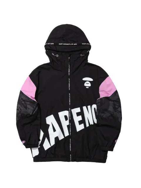 AAPE BY *A BATHING APE® panelled-sleeve zip jacket Black AAPLJW7284XXC