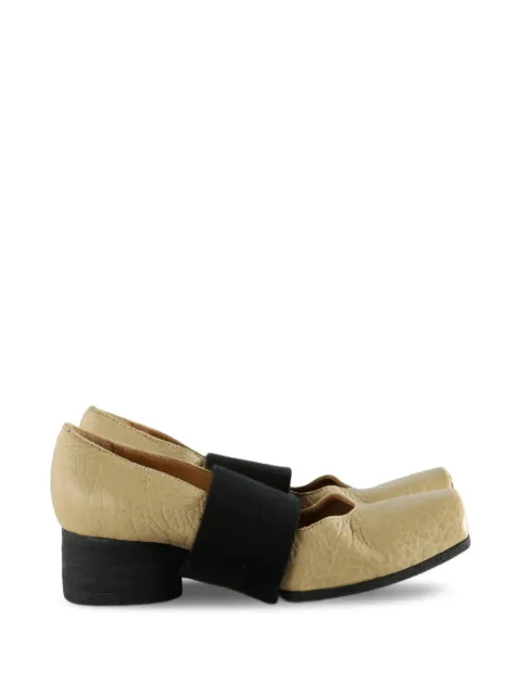 Uma Wang elasticated square-toe ballet pumps Neutrals US9118