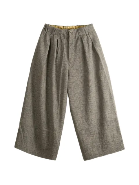 Uma Wang chevron-pattern pleated trousers Grey UM3504