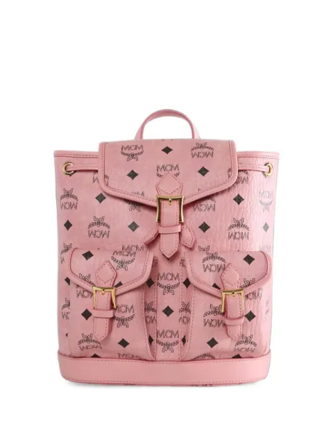 MCM Aren logo-print buckle-fastening backpack Pink MWKFATA02