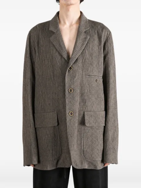 Uma Wang chevron-pattern notch-lapels jacket Grey UM6514