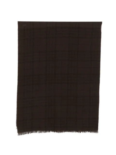 Destin check-pattern frayed-edge scarf Brown LABSTOVERDO