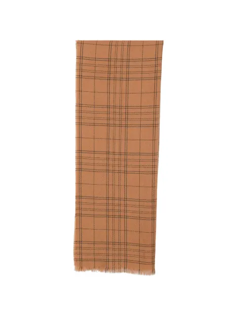 Destin check frayed-edge scarf Brown LABSTOVERVI