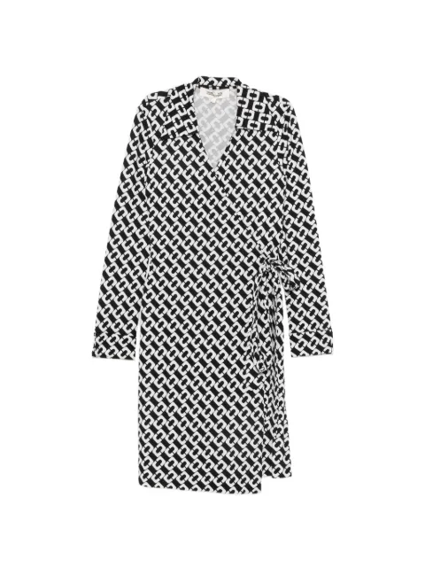 DVF Diane von Furstenberg New Jeanne chain-link wrap dress Black D885BCLMED
