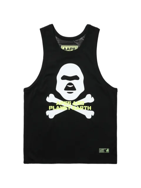 AAPE BY *A BATHING APE® Moonface logo tank top Black AAPTKM0284XXC