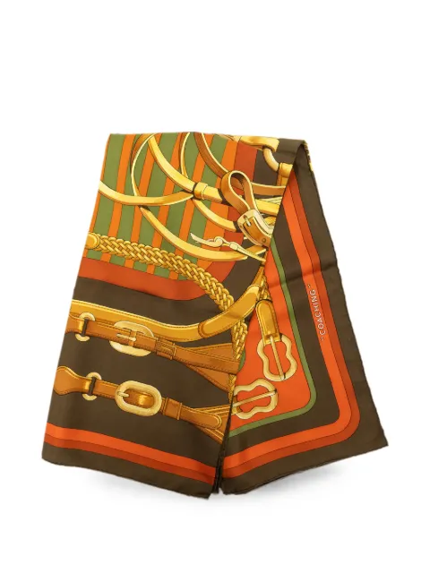 Hermès Pre-Owned 20th Century Coaching Silk Scarf 90 scarves Brown SXP7EDJX44PB09C8