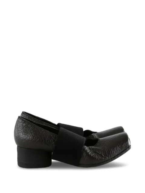 Uma Wang crinkled-effect elasticated-strap ballet flats Black US9118