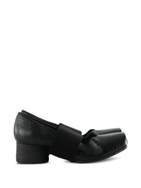Uma Wang crinkled-effect block-heel ballet pumps Black US9118