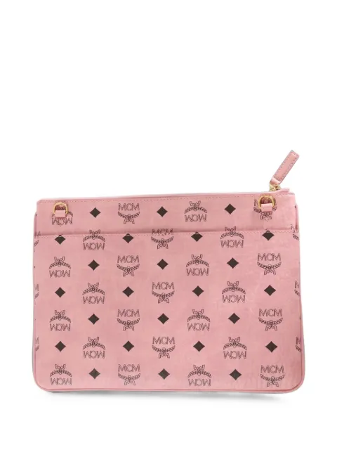 MCM medium Visetos monogram-print zipped messenger bag Pink MYZGSTA09