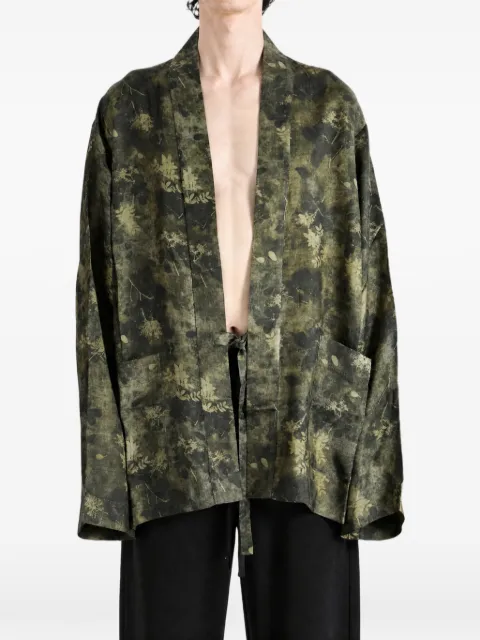 Uma Wang Khloe floral-print tie-fastening jacket Green UM6524