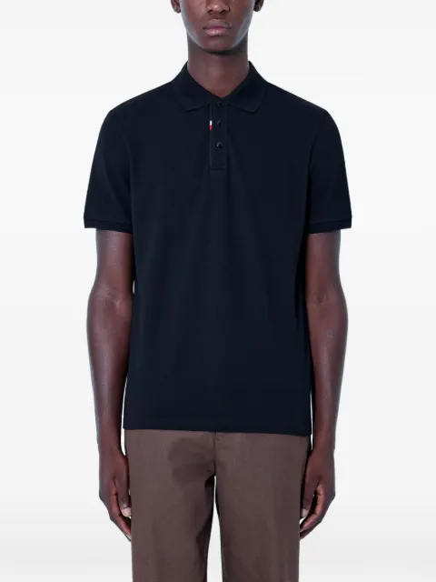 Moncler logo-patch short-sleeved polo shirt Black L20918A0001789A16