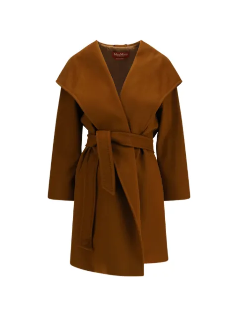 Max Mara belted shawl-collar coat Brown 2626016091600