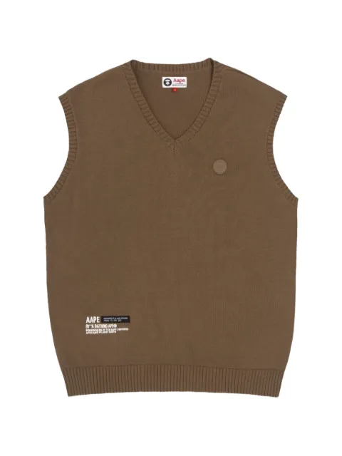 AAPE BY *A BATHING APE® Moonface logo-patch vest Neutrals AAPKNM3958XXJ