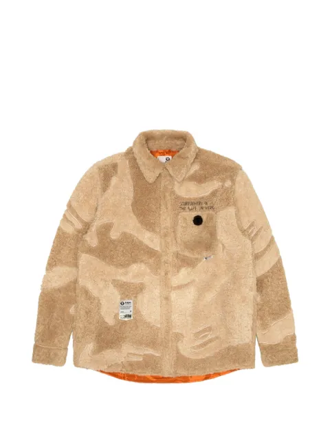 AAPE BY *A BATHING APE® Moonface fleece-texture shirt jacket Neutrals AAPLJM7635XXL