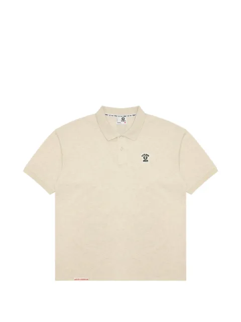 AAPE BY *A BATHING APE® moonface logo-embroidered polo shirt Neutrals AAPPOM1662XAO