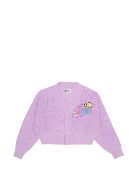 AAPE BY *A BATHING APE® logo-patch cropped cardigan Purple AAPKNW3878XXI