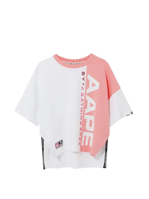 AAPE BY *A BATHING APE® colour-block logo-print T-shirt White AAPSWW3547XXC