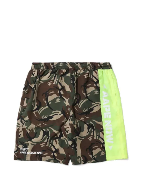 AAPE BY *A BATHING APE® camouflage-print logo-patch track shorts Green AAPSPM6502XAC